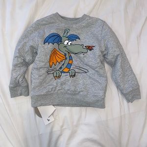 STELLA MCCARTNEY KIDS grey dragon reversible sweatshirt and matching sweatpants